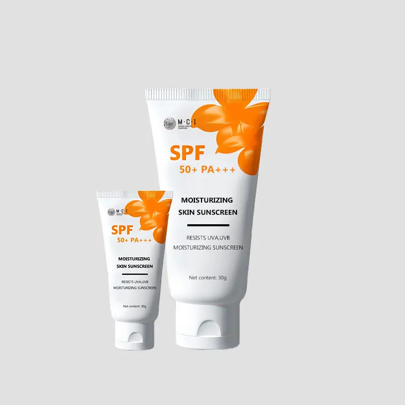 Crème solaire écran solaire visage SPF 50 de marque privée OEM pour corps entier, végan, blanchissant, bio, anti-taches de rousseur