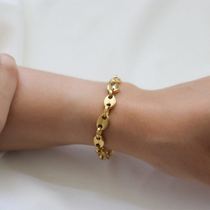 Nouveau bracelet cubain en acier inoxydable plaqué or 18 carats vintage, étanche, bracelet en <span class=keywords><strong>maille</strong></span> tendance pour femmes - Product Image 3