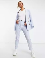 Blazer bleu croisé décontracté personnalisé veste à la mode pour femmes blazers de bureau surdimensionnés à manches longues manteaux pour femmes
