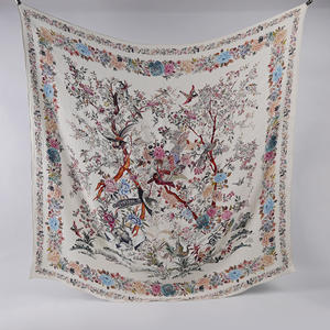 100% soie satin perlé, simple et magnifique [Lumière de lune au-dessus de l'étang de lotus] [Floral pastoral] 108*108cm / 42.52*42.52 pouces - Product Image 6