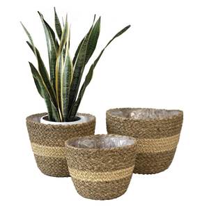 Natural Woven <b>Seagrass</b> Storage <b>Basket</b> for Garden and Indoor Use Eco-Friendly Multifunctional - Product Image 1