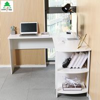 Bureau d'angle blanc en L, table d'ordinateur, meubles de maison