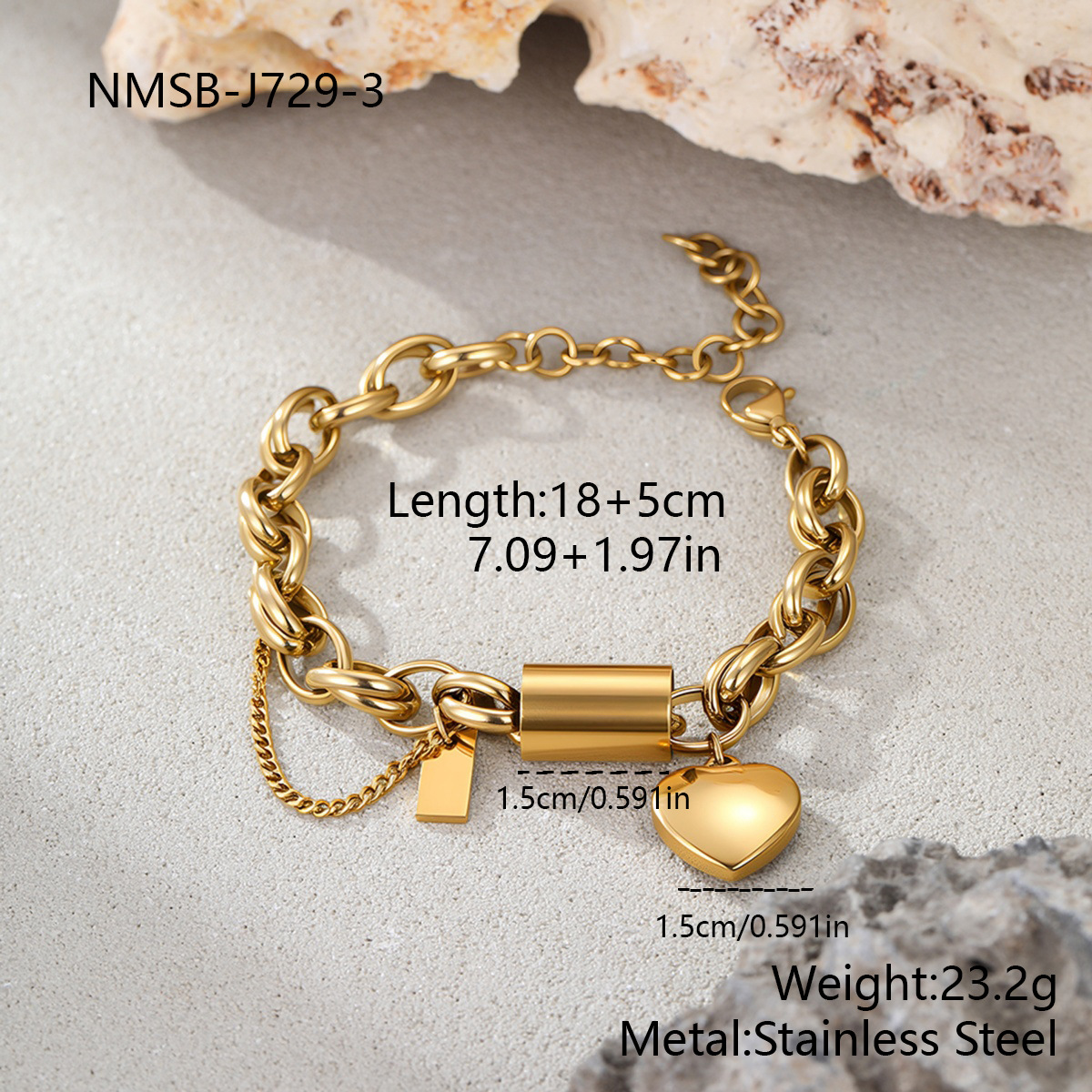 NMSB-J729-3 Golden Bracelet