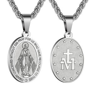 Kalung liontin salib <span class=keywords><strong>Christian</strong></span> Stainless Steel Yesus aksesoris grosir perhiasan Pria Wanita - Product Image 2