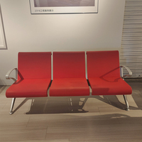 Chaise publique de bureau personnalisée 3 4 5 6 siège dans le mobilier de réception de l'aéroport chaise de banc d'attente à liaison poutre