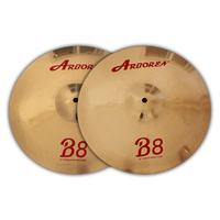Arborea Professional B 8 Cymbales Hi-Hat en alliage, parfaites pour la pratique et la performance, Cymbales de batterie à son lumineux