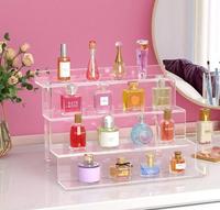 Risers acryliques pour l'affichage, affichage de parfum 4 niveaux étagère acrylique Riser présentoir pour organisateur de parfum maquillage vernis à ongles