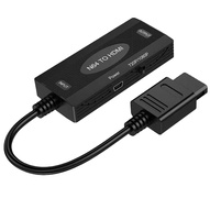 Toptan Mini AV - HDMI Adaptörü 3 RCA CVBS Video Ses Kompozit Dönüştürücü Plastik Siyah PS2 WII N64 DC Kablo Aksesuarları için