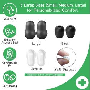 Сменные насадки для стетоскопа, диафрагмы, аксессуары, ремонтный комплект, мягкие силиконовые вкладыши-заглушки, сертифицированные CE - Product Image 2