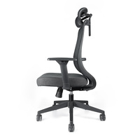 Chaise de bureau exécutive pivotante à 360° en alliage d'aluminium à dossier haut, personnalisable, réglable, ergonomique, en maille