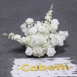 Flores artificiales de alta calidad, Rosa Blanca, peonía, Hortensia, boda, besos, Bola de flores colgante - Product Image 1