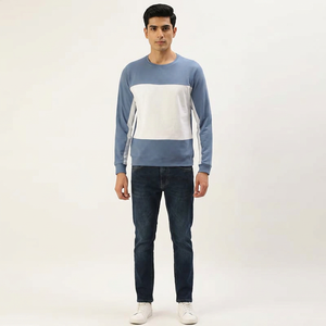 Sweat-shirt pour homme de haute qualité 100% coton, col rond uni, technique de broderie, prix de gros - Product Image 1