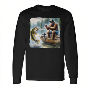 Camiseta de manga larga para pescador de lubina de verano Bigfoot Fishing Sasquatch - Product Image 2