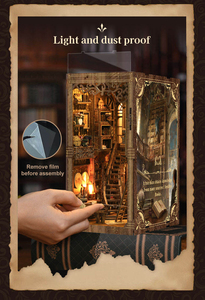 Kit de Casa de Muñecas en Miniatura de Madera, Forma de Cubo, Rincón de Lectura Encantado, Rompecabezas 3D con Iluminación LED, Decoración de Fantasía - Product Image 6