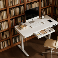 Bureau debout réglable en hauteur à moteur unique avec tiroir, mobilier de bureau à domicile robuste pour le travail et l'étude