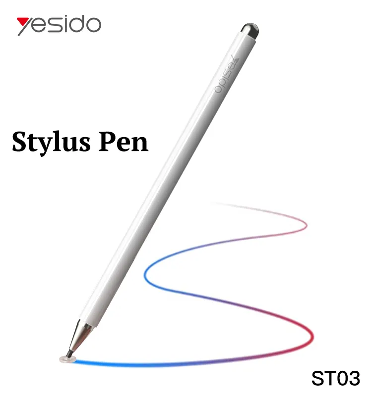 2 in 1 aluminum capacitive active universal tablet smart pressure touch stylus pencil pen for ipad apple iphone android samsung