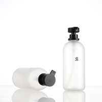 Flacon cosmétique en PET transparent givré de 500 ml avec pulvérisateur à pompe, impression sérigraphique pour l'emballage de produits de soin de la peau, shampooing, après-shampoing