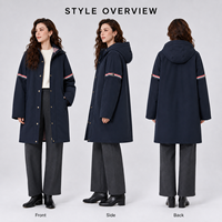 Doudoune mi-longue à capuche pour femme en duvet de canard blanc 90 %, coupe décontractée, manteau d'hiver décontracté pour commandes OEM en gros