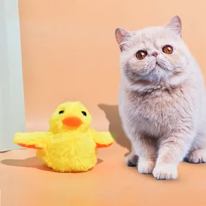 Juguete eléctrico de hierba gatera de peluche para gato, juguete interactivo de diseño de pato para gato, mascota personalizada, novedad de 2023 - Product Image 1