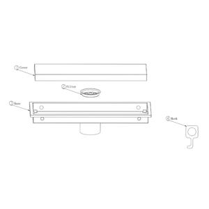 רצפת מקלחת ניקוז נירוסטה ניקוז אריח אמבטיה ליניארי בלתי נראה מלבני ניקוז קומה מלבני - Product Image 4