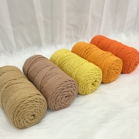 Cuerda de Algodón 100% para Cestas Tejidas, Hilo de Macramé Colorido de 2mm para Tejer a Mano, Hilo Trenzado Sólido Teñido de Fantasía