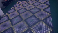 Piste de danse à miroir 3D avec lumières DJ Décoration de mariage et de fête de club Fil connectable Lumières de scène de danse