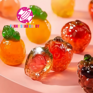 Caramelle Gommose 3D Ripiene di Marmellata alla Frutta, Dolciumi Personalizzati all'Ingrosso, Caramelle Gommose a Forma di Ananas, Uva, Fragola, Arancia - Product Image 4
