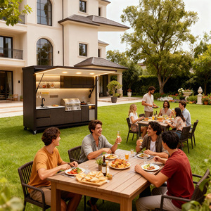 Cuisine extérieure en acier inoxydable, design moderne, utilisable toute l'année, pour adultes, pliable, portable, station de grillade pour patio - Product Image 2