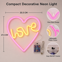 Letrero Luminoso LED de Neón Flexible con Forma de Corazón, Decorativo y Moderno, de Plástico, con Clasificación IP67, Decoración de Pared, Luz Blanca Cálida de 3000K, Lámpara de Neón USB para Dormitorio