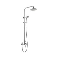 Ensemble de douche mural moderne en acier inoxydable brossé avec mitigeur thermostatique monocommande pour eau chaude/froide et jet de pluie doux
