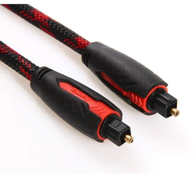 High End Premium 3ft 6ft 10ft Fiber Sound bar Tv Cable Rca Mini Rca 24K Gold Plated Toslink Digital Optical Audio Cable for AMP