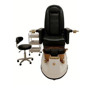 Sillón de Pedicura de Lujo con Lavabo de Cobre, Tapizado en Cuero PU, Reclinable, Diseño Contemporáneo, Fácil de Limpiar, Mueble de Salón - Product Image 4