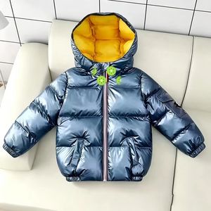 Veste d'hiver brillante pour garçons et filles - Légère, à <span class=keywords><strong>capuche</strong></span>, imperméable, coupe-vent, épaisse, de haute qualité, manteau d'hiver pour enfants - Product Image 4