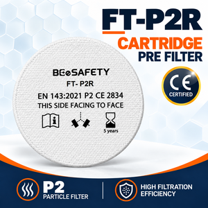 Precio al por Mayor, Prefiltro de Cartucho FT-P2R, Filtro de Partículas P2 de Algodón Redondo, Certificado CE, Alta Eficiencia de Filtración - Product Image 1