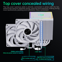 Refroidisseur de processeur Snowman RGB en cuivre avec dissipateur thermique, 8 caloducs, silencieux, ventilateur multicolore à roulement fluide de 120 mm, compatible Intel