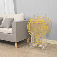 Acryl Maßgefertigter Klappbarer Beweglicher Couchtisch Modernes Einfaches Gold-Design Umweltfreundlich Langlebig für Schlafzimmer/Wohnzimmer/Büro
