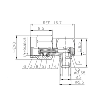 Connecteurs SMA-JWB3 RF SMA, terminateurs de connecteurs SMA mâles à angle droit pour câbles semi-acier RG141 RG402