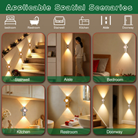 Décoration de Noël pour la maison, lampe murale rechargeable par USB, style nordique, détecteur de mouvement intérieur, sans fil, magnétique, lampe de chevet LED pour escalier