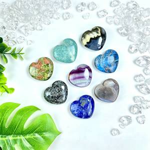Cuori di Cristallo all'Ingrosso per Artigianato, 1,57 Pollici, Citrino, Quarzo Rosa, Agata, Fluorite, per Collane Fai-da-Te, Ciondoli, Regali - Product Image 3