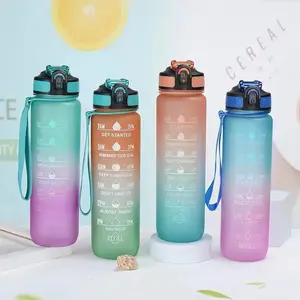 2024 HOT SALE SportS 1000ML Bpa Free Tritan PC 32Oz bottle Colorful Gradient Printed Casual Straight Water Bottle