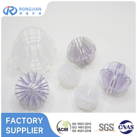 Boule creuse multifacettes en plastique PP de 25 mm, 50 mm, 76 mm