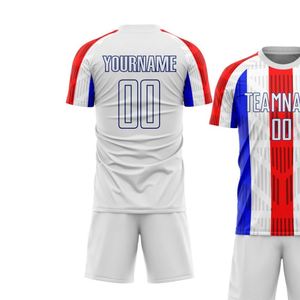 Ensemble de maillot de football à rayures verticales, manches courtes, uniforme de football respirant, vêtements de sport d'équipe, entraînement et match - Product Image 3