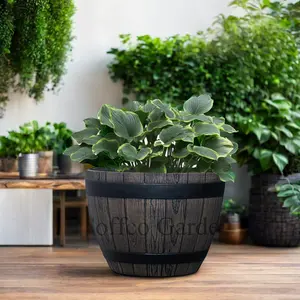 Coffco Planter Plastic Wine Barrels Wooden Barrels Pot For Planting Home Decoration Garden Nursery Grow Box Garden Supplies