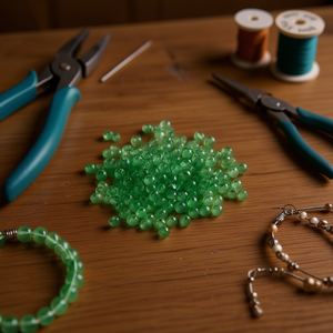Perline Ilan Abalorios 6mm verdi trasparenti a forma di rondella 15g per la creazione di gioielli - Product Image 3