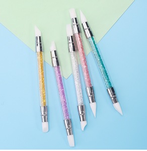 5 pièces <span class=keywords><strong>Silicone</strong></span> Nail Art estampage Liner professionnel double extrémité dégradé stylo ensemble acrylique éponge beauté cheveux strass décorations - Product Image 2