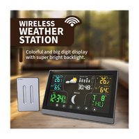 Station météo numérique intelligente multifonctionnelle, prévisions météorologiques, capteur de température sans fil, écran tactile LCD ABS ODM