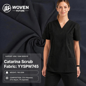 Shaoxing Woven Future <span class=keywords><strong>Tansen</strong></span> Jogger Scrub-Hosen Krankenhausuniform Unisex V-Ausschnitt Pflege-Set 4-Wege-Stretch-Strick Maßanfertigung OEM - Product Image 6