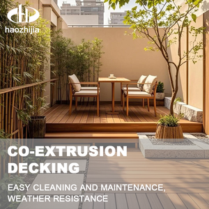 Planches <span class=keywords><strong>de</strong></span> terrasse en composite co-extrudé, aspect <span class=keywords><strong>teck</strong></span> foncé, pour parcs - Product Image 6