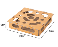 Jouet interactif pour chat en bois de qualité supérieure - Griffoir avec plateau tournant à billes, boîte de jeu d'intérieur pour chaton pour soulager l'ennui