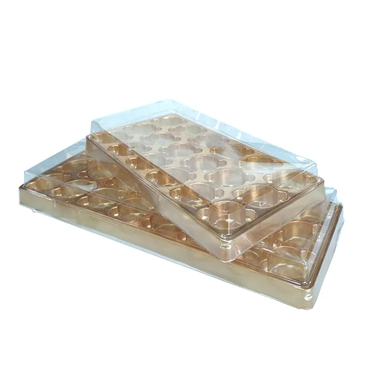 JY-68127 Recipientes de alimentos plásticos descartáveis com tampa retângulo plástico comida recipiente bolo bandeja